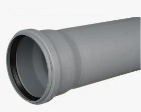 Канализационная Труба ПП с раструб. D110 мм*1,5 м (серая)