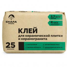 Клей для плитки и керамогранита СКАЛА УРАЛА  25 кг